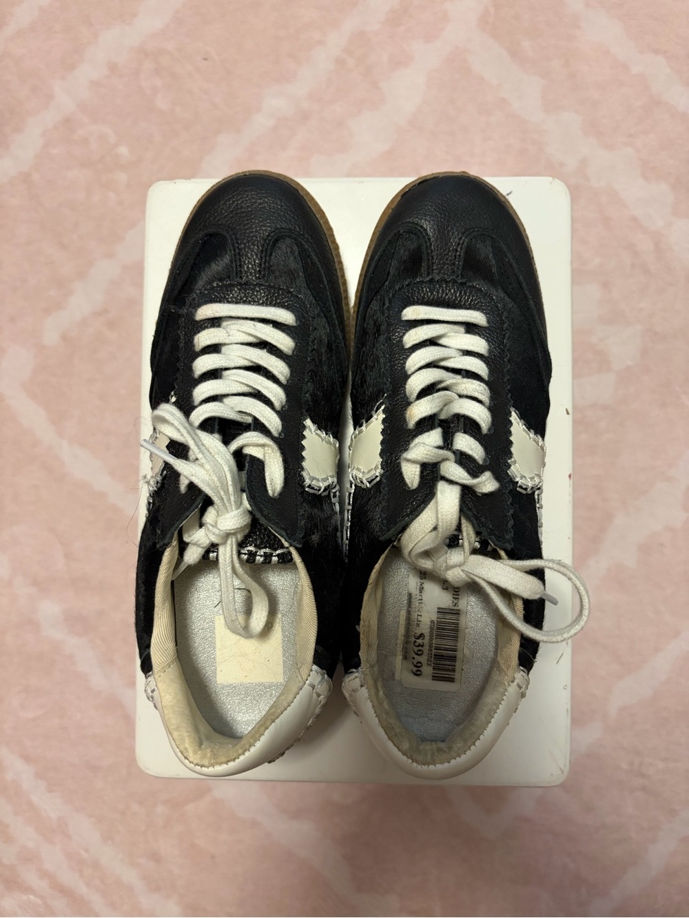 Dolce Vita Black and White Low-Top Sneakers